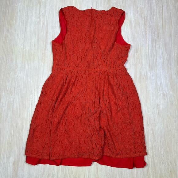 Uttam Boutique Eyelet Lace Sleeveless Mini Casual Everyday Summer Dress 10/12 - Picture 7 of 16